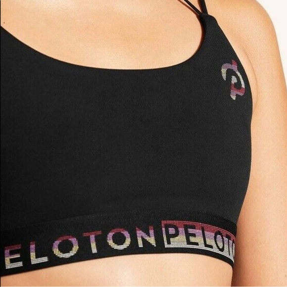 NWT Peloton Women's Black Stretch Speed Up Strap Sport Bra Size XL - Picture 2 of 3